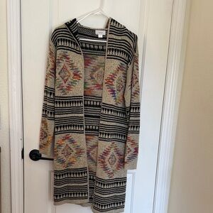 Chic Multicolor Geometric Cardigan
